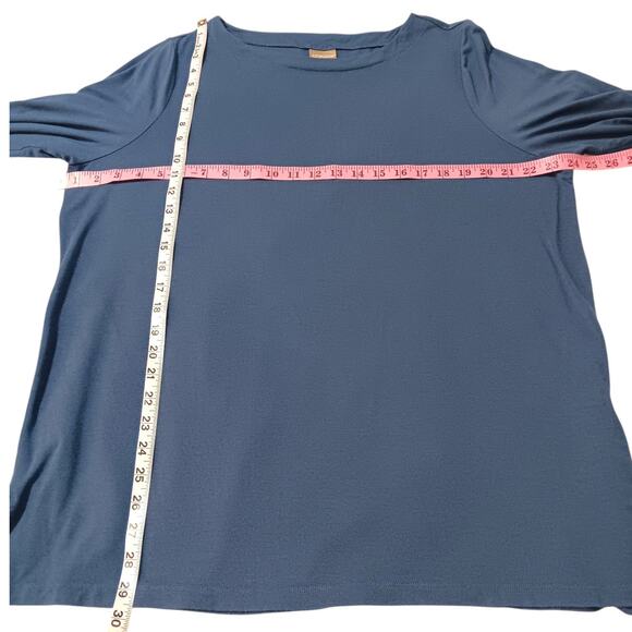 CHICO'S 3 Long‎ Tunic Top Modal Knit Shirt XL Blue Stretchy Casual Work Travel - Picture 4 of 9